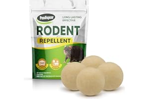 Pesdispear Mouse Repellent, Rat Repellent Balls, Peppermint Oil Rat Deterrent, Rodent Control Anti Mice Substitute to Mouse Trap and Ultrasonic Pest Repeller 4 Balls for Indoor Outdoor