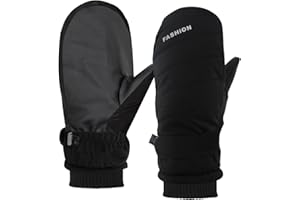 Bototack Winter Ski Mittens for Women, Waterproof Touch Screen Snow Gloves with Fleece, Anti Slip Warm Windproof Snowboard Gloves for Skiing Hiking Cycling