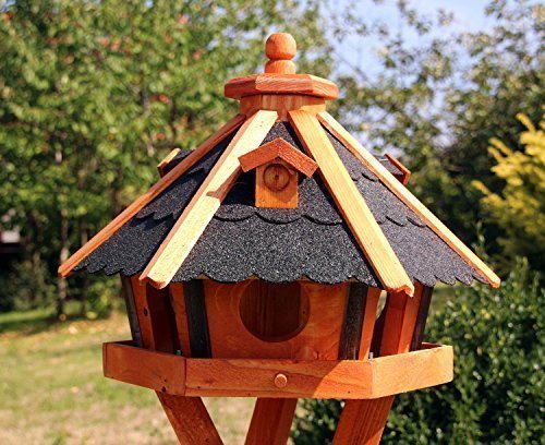 Vogelhaus, Vogelhäuser mit und ohne Ständer behandelt Typ 23 (Schwarz, ohne Ständer)