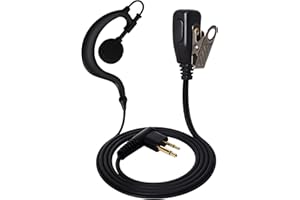 UAYESOK Słuchawka radiowa w kształcie G Walkie Talkie z mikrofonem PTT do radia Motorola, 2-pinowy CP040, CP200, DP1400, GP300, XT180, XT420, XT460, Hytera, PD505, Midland, bezpieczeństwo, 2-drożne