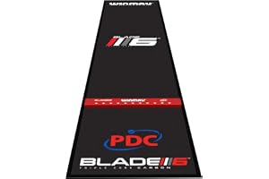 WINMAU Darts Mat– Essential PVC Dart Floor Mat with Oche/Throw Line for Steel & Soft Tip, 3.0m x 0.6m Full Floor Protection, 