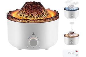 BESTYIJO Diffusore di Oli Essenziali, Umidificatore Ambiente Remoto Control Ultrasonic Flame Bolled Humidifier 560ml Tempo di Tempo Intelligente Modalità a Due Color Regalo di Natale