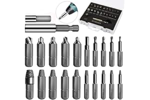 CENRONG Extractor de Tornillos，22 Pcs Extractor de tornillos dañados Juego removedor pernos，con soporte de extensión magnético y adaptador de enchufe