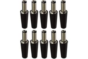 Aerzetix - 10x Connettori maschio jack adattatore presa di alimentazione - destra DC 5,5/2,5 mm - da saldare - C42287
