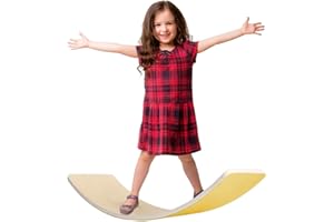 HIUOUIH Balance Board Bambini Balance Board Oscillante in Legno Tavola di Equilibrio per Allenamento Motorie, con Capacità di Carico Fino a 200 kg