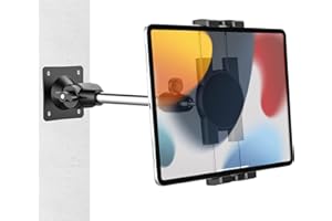 woleyi Tablet Wall Mount Adjustable, Drill Wall Mounted Tablet Holder for Shower Bedroom Kitchen Treadmill Retail Store [Stablize & Flexible] for iPad Pro Air Mini, Galaxy, Fire, iPhone, 4-12.9"