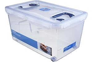 ‎LOCKNLOCK LocknLock PP CLASSIC Aufbewahrungsbox mit Deckel und Griffen | 21 L, 456 x 300 x 225 mm | 100 % Luftdicht | halbtransparenter Vorratsbehälter | Vorratsbehälter mit Deckel für Haushaltsgegenstände