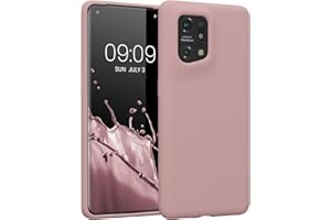 kwmobile Carcasa Compatible con OPPO Find X5 (5G) Funda - Case TPU y Silicona antigolpes - Apto Carga inalámbrica - Rosa de Invierno