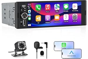 Hexinex Autoradio 1 DIN con schermo Wireless CarPlay e Android Auto FM Bluetooth AUX Tipo-C Telecamera posteriore