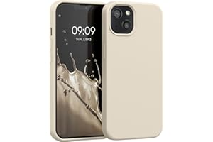 kwmobile Carcasa Compatible con Apple iPhone 13 Funda - Case TPU y Silicona antigolpes - Apto Carga inalámbrica - Crema