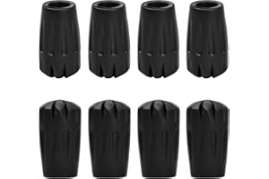 EMPEROCH 4 pary gumowych odbojników do kijków trekkingowych, 11 mm, gumowe odbojniki Power Nordic Walking, zapasowe gumowe zderzaki, nakrętki na plecy antypoślizgowe, średnica 11 mm, czarne