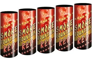 H2I Bengalo Vulkan Lot de 5 briquets de fumoir pour fontaine Rouge/Fumée toutes saisons Kat T1/F1