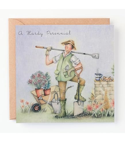 Geburtstagskarte „Gardener‘s Bothy“ Von Ling – Mit Goldfolie, 12x17 Cm, Blanko