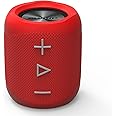 SHARP GX-BT180(RD) Portable Bluetooth Speaker, Wireless Stereo Sound, Splashproof Rechargeable Compact Speaker with Call Answering, Google & Siri Compatible – Red