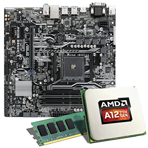 AMD A12-9800 / ASUS PRIME B350M-A / 8GB Mainboard Bundle | CSL PC Aufrüstkit | AMD A12-9800 4x 3800 MHz, 8GB RAM, GigLAN, 7.1 Sound, USB 3.1 | Aufrüstset | PC Tuning Kit