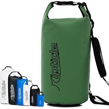 Wasser – trocken Tasche für Kayaking Bootsleine Angeln Schwimmen Camping 100% wasserdicht Langlebig mit langer verstellbarer Schulterriemen leicht Tasche + Wasserdicht Phone Bag, schwarz