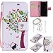 Produktbild für iPhone X PU Wallet Case Schutz Hülle für Apple iPhone X - Cover Flip Tasche mit Kartenfach in Buch Stil mit Kartenfach Standfunktion Magnetverschluss und Hand Wrist +Schlüsselanhänger (O) (18)