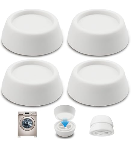 Set 4 Piedini Antivibrazione Per Lavatrice | Ammortizzatori Antiscivolo 8cm | Supporti In Gomma Per Lavatrici E Asciugatrici - Foto 12