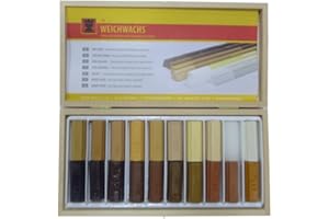 KÖNIG 20 Stck. Weichwachs im Holzkasten für die Reparatur von Holz, Laminat, Parkett und mehr
