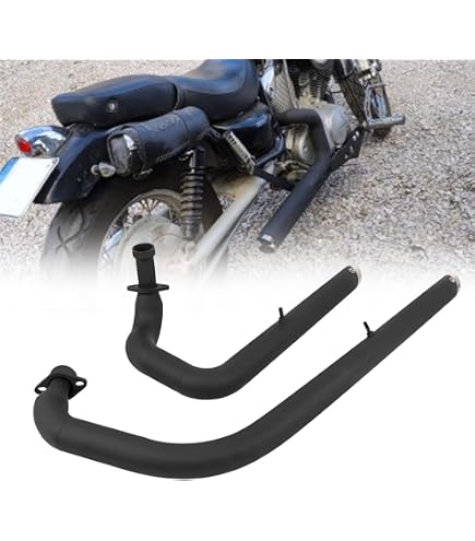 TARAZON Auspuffanlage Für Yamaha V-Star XV 250 / Virago (1988-2021) – 2 Rohre Mit Schalldämpfer Aus Edelstahl