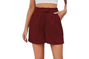 Famulily Women's Summer Shorts with Pockets Casual Loose Back Elastic Waist Wide Leg Shorts S-XXL