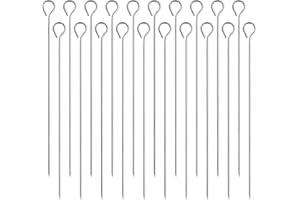JMOOT 20cm Grillspieße Schaschlikspieße Edelstahl 20 Stk Kebab Grill Spieße Fleischspieße Edelstahl Grillspieß Metallspieße Grill für Fleisch