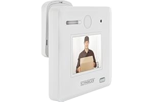 Schwaiger GmbH 532 TS100532 Schwaiger TS100 digitaler und optischer Türspion (2,4" HD Display, batteriebetrieben, 170° Sichtwinkel) für Türstärken von 30-65 mm, Weiß