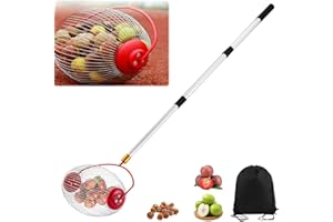 ZOYDP Collecteur de Noix, Ramasse Fruit avec Tige Télescopique Réglable, Rouleau Ramasse Noix avec Sac de Rangement, Collecteur de Rouleaux pour Balles, Noix de Pécan, Les Pruneaux, Golf, Etc.