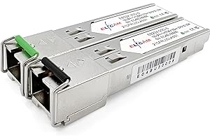 Elfcam® - 1 Paire 10Gbps SFP+ BiDi Module de Transceiver à Fibre Optique 1270nm/1330nm, avec la Fibre Port SC Simplex Monomode, Compatible avec Intel,DDM 20km