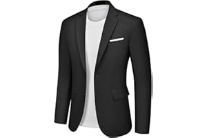 Autsel Blazer Homme Slim Fit Veste de Costume à 2 Boutons Couleur Unie Veston Classqiue Mariage d'affaires