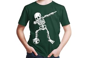 HARIZ Jungen T-Shirt Dab Skelett mit Fussball Dab Teenager Dance Weihnachten Plus Geschenkkarten