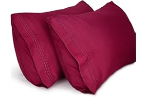 Lirex 2-Pack Federe per Cuscini, Baby Size Morbido Spazzolato, Federe in Microfibra, Lavabile in Lavatrice, Senza Pieghe, Traspirante (Borgogna, Baby)