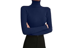 GENERIC Legging à col roulé à manches longues pour femme - Automne Hiver 2022 - Pull en tricot serré avec un pull noir fin sous le revers - Chemise thermique à manches longues pour homme