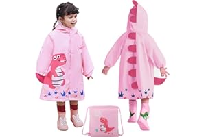Ynport Crefreak Poncho de lluvia Para Niños Capa de lluvia Impermeable Ropa Impermeable Plegable Impermeable Para Niños Lindos Mochila Escolar Liviana Impermeable con Capucha