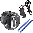 LoreenCar Headlight Switch + sensor module,auto headlight head lamp switch Fit For VW Golf Jetta GTI MK5 MK6, Caddy, Rabbit, Tiguan, Touran, Passat B6 3C.5ND941431B