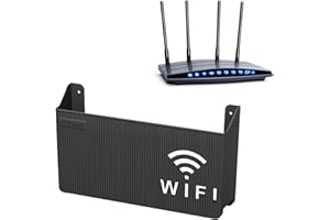 ZYEKIU Router WiFi Montaggio a Parete Scatola Portaoggetti per Router WiFi, WiFi Router scatola porta cavi porta modem da parete, Routers Porta wifi da Parete TV ripiano per la Casa (Nero)
