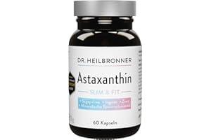 ‎DR. HEILBRONNER Dr. Heilbronner Astaxanthin SLIM & FIT Kapseln in der Glasflasche mit Sägepalmenextrakt Ingwerextrakt und Zimtextrakt I Nahrungsergänzung zu einer Ernährungsumstellung I glutenfrei und lactosefrei