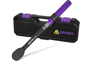 ANPUDS 3/8" Clé Dynamométrique 5-60 Nm, Précision ± 3% Clé Dynamométrique Moto avec Tête de Cliquet Réversible 72 Dents pour Vélo, Moto et Voiture Remplacement des Bougies D'allumage