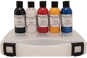 Senjo Color ® Airbrush Colour Set (pour le visage et le corps) I bodypainting peinture I Couleurs testées sous contrôle dermatologique I noir, blanc, rouge, jaune, bleu I 5 x 75ml
