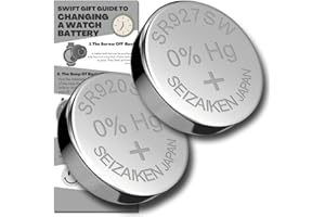 SWIFT GIFT UK SR927SW Watch Batteries - 395 x 2 Seizaiken Equivalent Cell Button Watch Battery Replacement Kit for Watches with Fitting Guide. SR927W
