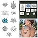 Tattify Assorted Lotus Flower Temporary Tattoos - Body, Mind and Spirit (Set of 18)