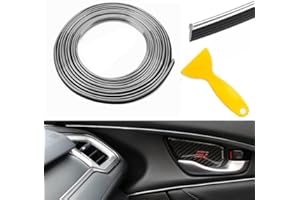 TOEECY Car Interior Moulding Trim 10m Universal Car Interior Accessories Automobile Moulding Line Decorative Accessories DIY Car Styling Interior With Installing Tool Silver