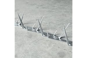 Ningvong Clavos de Espina de Acero Inoxidable, balcón antirrobo galvanizado, Valla de Armadura Antideslizante con antirrobo Puntiagudo, Clavos de Espina Antideslizante, Hoja de Hierro de púas