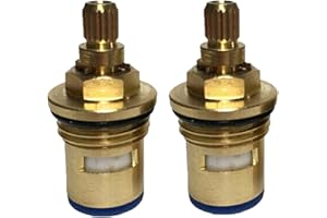 ARMYJY 2 Stück Ersatz-Keramik-Kartuschenventil-Mischbatterie, 20 Zähne, 1/4 Drehung, 1/2 Zoll x für BSP, 1/2 Zoll x 45 mm für Badezimmer, Küche