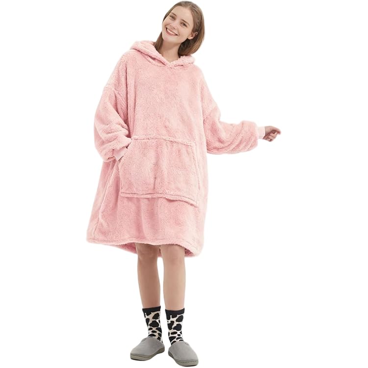 Felpa con cappuccio da donna, super morbida, oversize indossabile con cappuccio, per adulti, calda felpa con cappuccio in flanella con grande tasca a marsupio, Grafica 3D, 280g flannel
