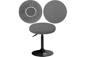 YINGAYOU Copri Sgabello Rotondo 30-40cm Fodera Sgabello Rotondo con Coprisedie Jacquard, Elastici, Morbidi e Confortevoli, Dai Colori Intensi (1, Grigio)