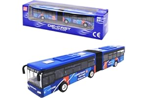 SIMYRON Toy Bus with Box Bus Car Toys Pull Back Vehicle Toys 1:64 Scale Pull-Back Bus, Metal Cars Model,Bus Toy Car Model Pull Back City Bus Kids Gifts(blue)