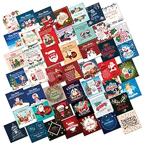 OddClick Set of DIY 48 Love Message Card Box with We Fit Together Love Greeting Card Valentine Gift Set (48 MerryChristmasCard)