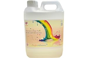 artcraft by anglo 2 Litre Clear PVA Glue for Crafting & Art. Eco Washable Crafters Glue for Kids Art, School Supplies, DIY Craft Projects & Sticking & Glueing Paper, Cardboard or Collage Art