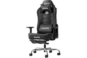 AutoFull C3 Sedia da Gaming Ergonomica | Gaming Chair con Braccioli 2D, Poggiapiedi, Poggiatesta & Cuscino Lombare | Portata 150 kg | Tessuto Confortevole (Nero)